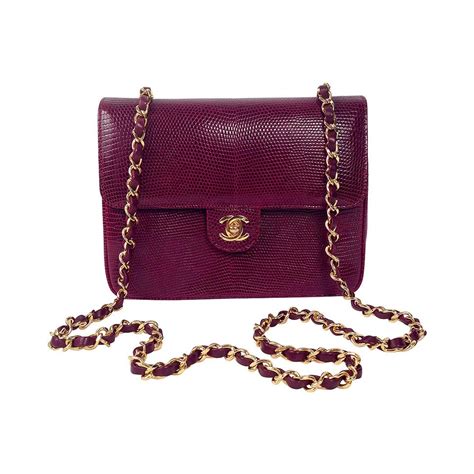 chanel 2002-2003 small burgundy lizard chain bag|Chanel Lizard Bag for sale .